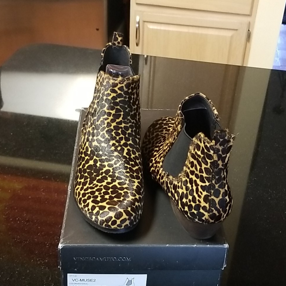 Vince Camuto Cheetah Cow Hair Bootie